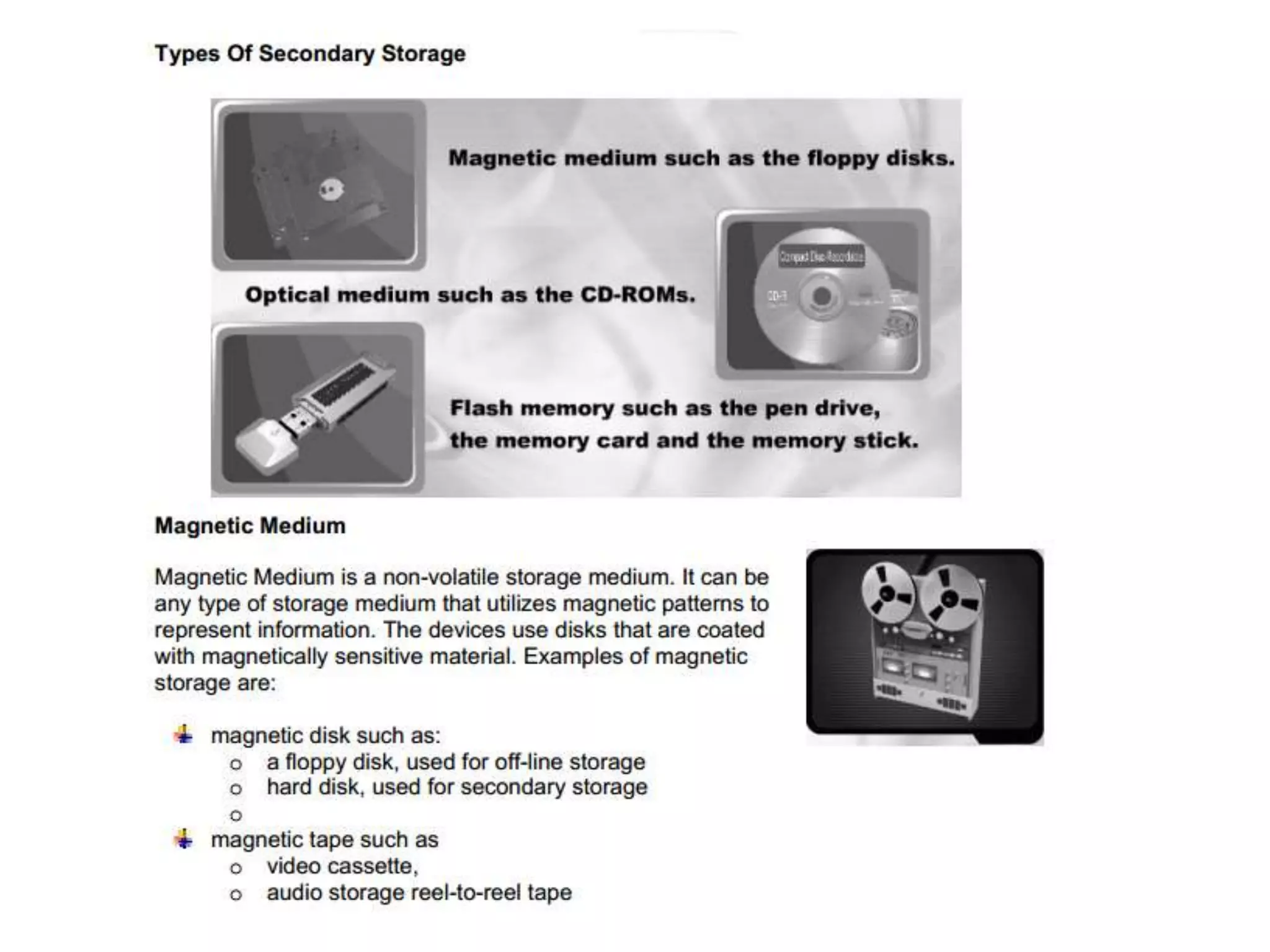 Input, output, storage device