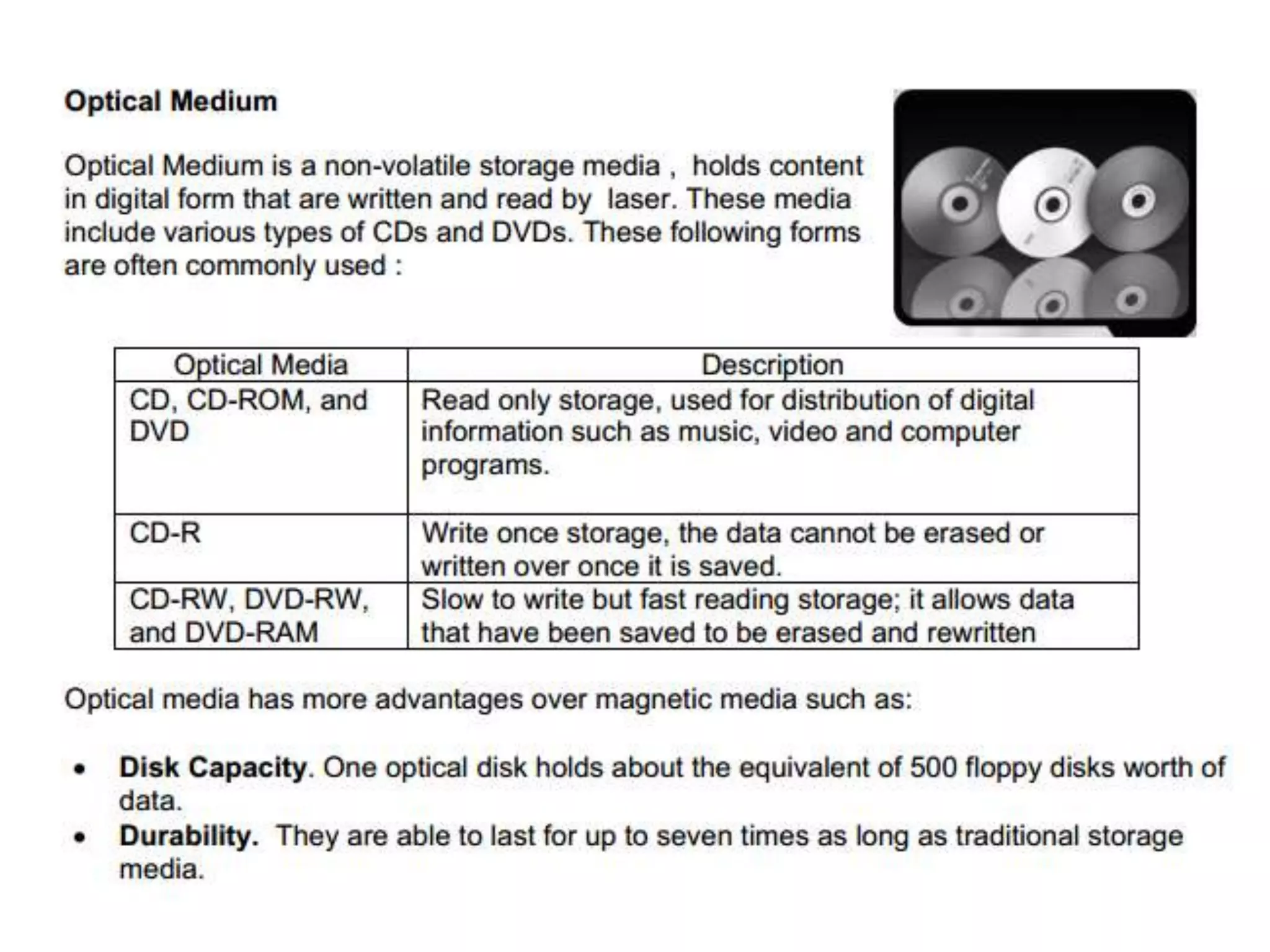 Input, output, storage device