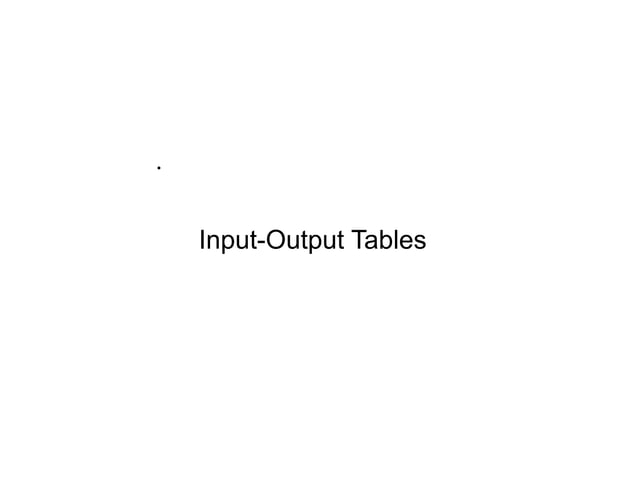 Input output tables | PDF