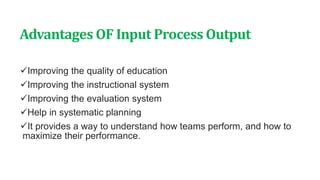 Input process output in teaching learning system.pptx | Professional ...
