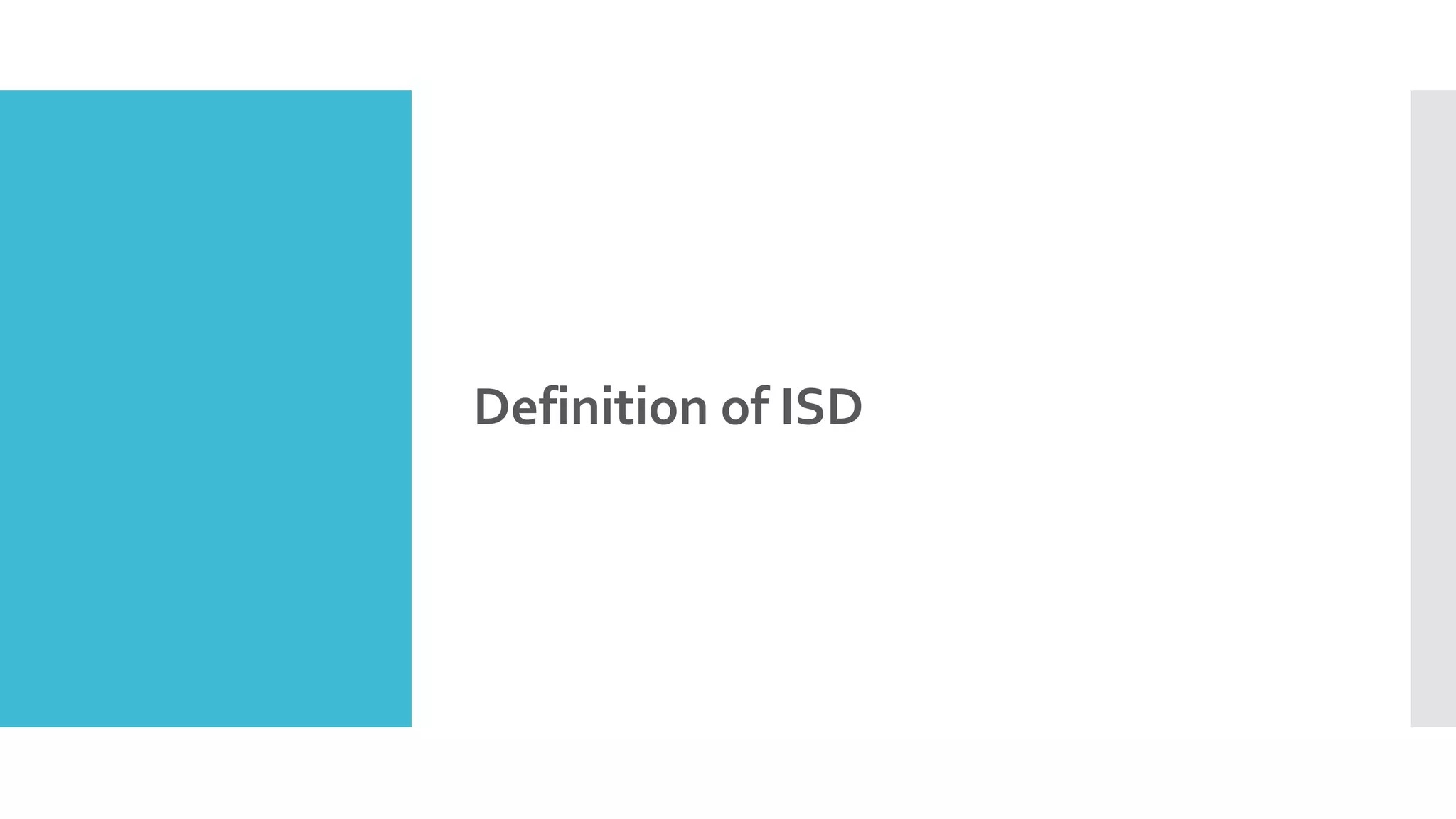 Definition of ISD
 