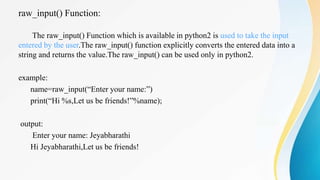 The Input Statement in Core Python .pptx
