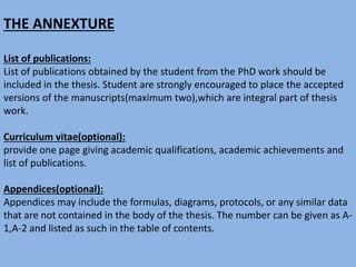 Inputs to be required for thesis or dissertation | PPTX