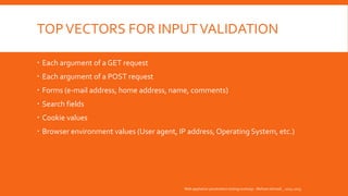 Input validation slides of web application workshop | PDF