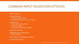 Input validation slides of web application workshop | PDF