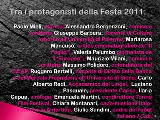 La Festa dell’Inquietudine intende affrontare il tema dell’Inquietudine in termini nuovi e proporlo al grande pubblico Evoluzione della cerimonia di premiazione dell'Inquieto dell'Anno, nata nel 1996, la Festa dal 2008 si svolge, ogni anno nel mese di maggio, a Finale Ligure SV.6Perchè la Festa dell’Inquietudine?