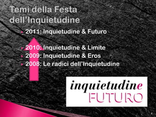 Incontri con autorevoli personalità del nostro tempo – artisti, scienziati, storici, filosofi - ci faranno coltivare il dono del dubbio, il desiderio di conoscenza, la necessità di pensare il mondo in modo nuovo. 