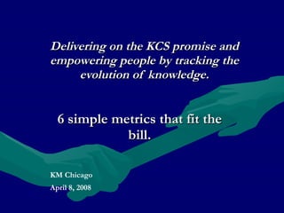 Delivering on the KCS promise and empowering people by tracking the evolution of knowledge. ,[object Object],[object Object],[object Object]