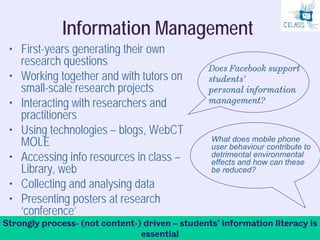 Inquiry Based Learning: a perspective