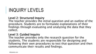 Level 3 Inquiry Question Examples Inquiry based approach learning | PPTX