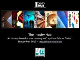 The Inquiry Hub
An inquiry-based school coming to Coquitlam School District
         September, 2012 – http://inquiryhub.org
 