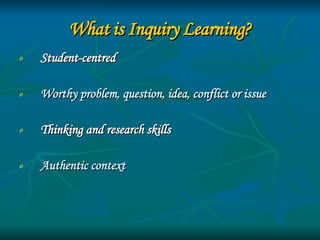 Inquiry Learning Powerpoint by Sue McLean | PPT