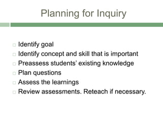 Inquiry based instruction powerpoint | PPTX