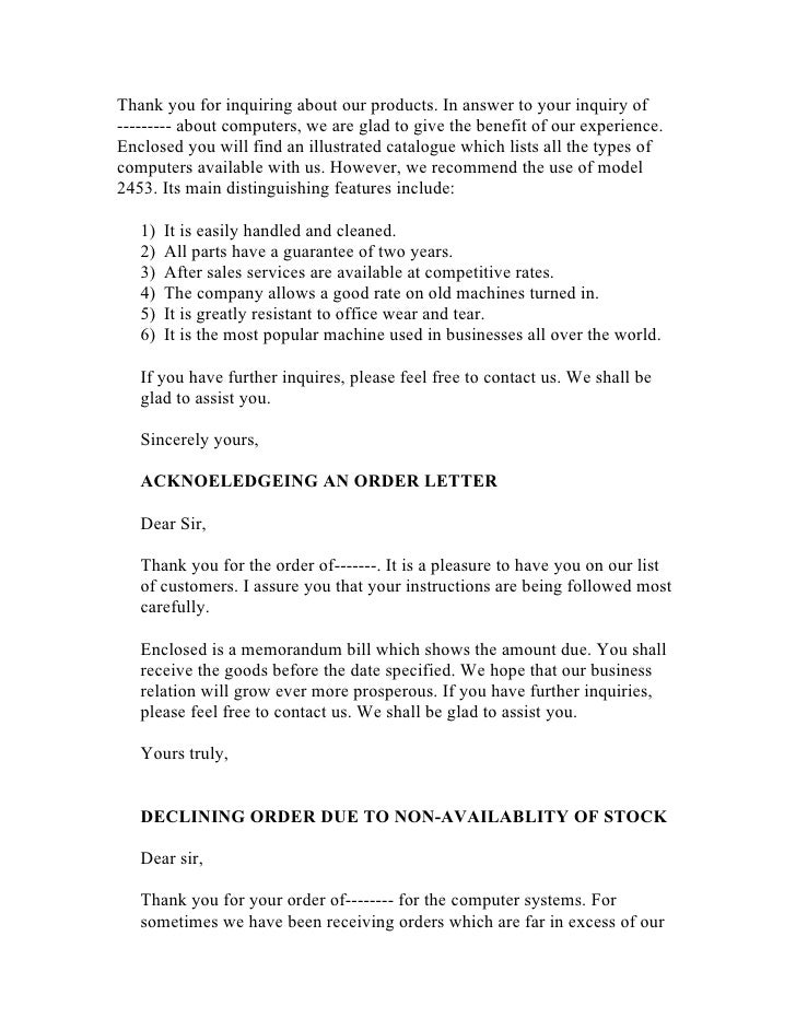 How to write declining letters
