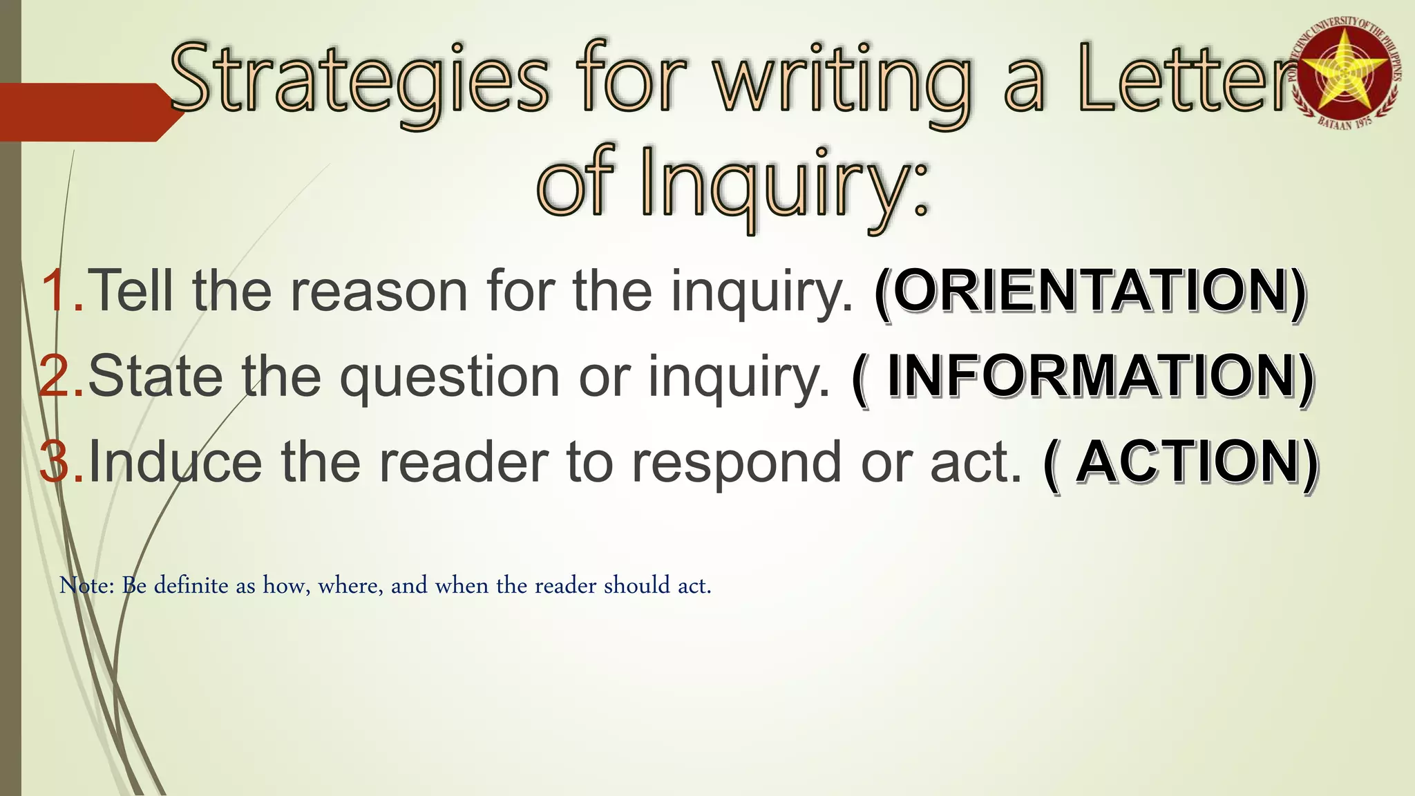 Inquiry letter | PPTX