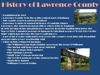 History of Lawrence CountyEstablished in 1819
