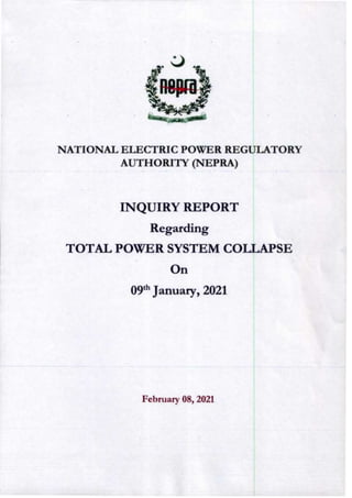 Inquiry report regarding total power system collapse on 09 Jan 2021 PAKISTAN 