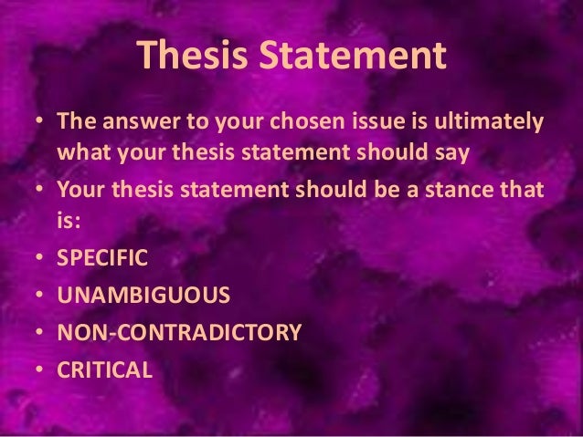 a thesis statement may be controversial true false