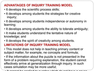 Inquiry Training Model Example Inquiry training model | PPTX