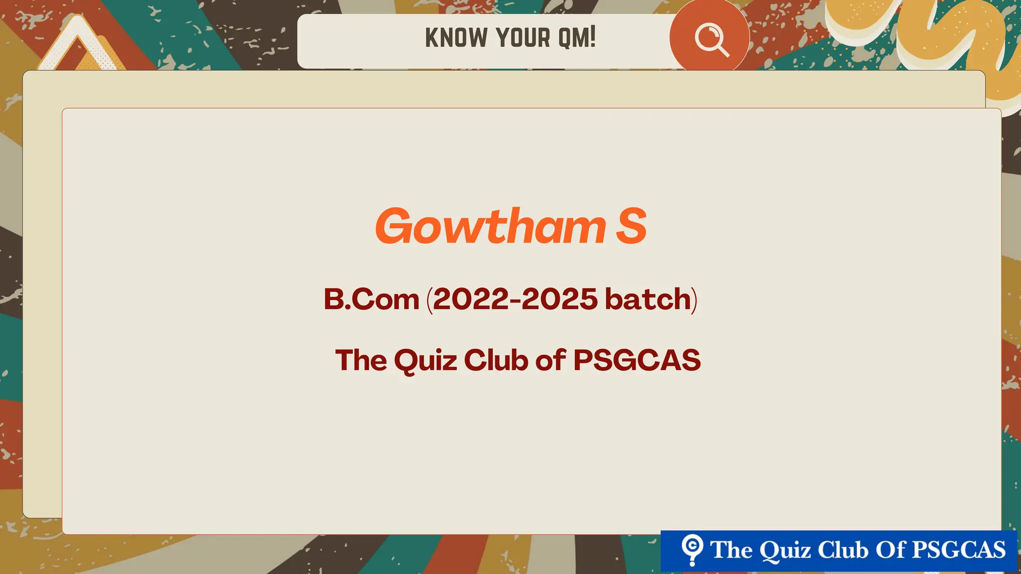 GENERAL QUIZ FINALS | QUIZ CLUB OF PSGCAS | 5 AUGUST 2025 | PDF