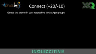 Guess the theme in your respective WhatsApp groups
Connect (+20/-10)
 