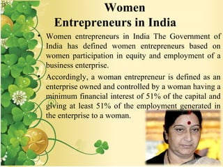 challenges and opportunities for women entrepreneurship in india | PPT