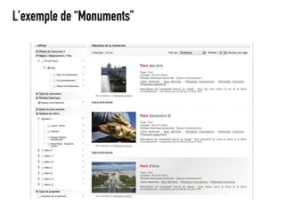 L'exemple de “Monuments”
 