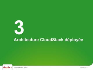 Florent Paillot - Inria 19/06/2013
Architecture CloudStack déployée
3
 
