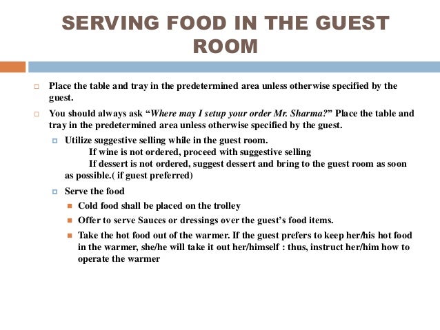 In Room Dining Service Flow