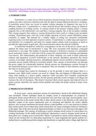 Inrush current reduction in three phase power transformer by using ...