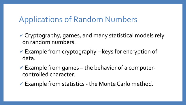 Pseudo Random Number | PPTX
