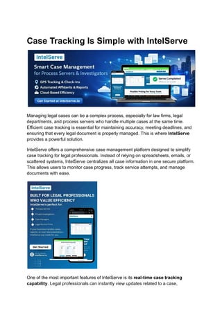 Easy and Efficient Case Tracking with IntelServe | PDF