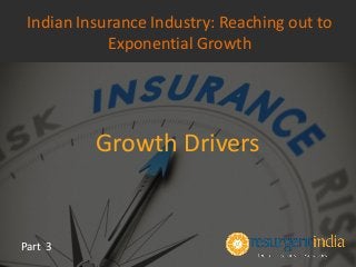 Growth Drivers
Part 3
Indian Insurance Industry: Reaching out to
Exponential Growth
 