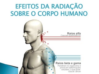 EFEITOS DA RADIAÇÃO
SOBRE O CORPO HUMANO
 