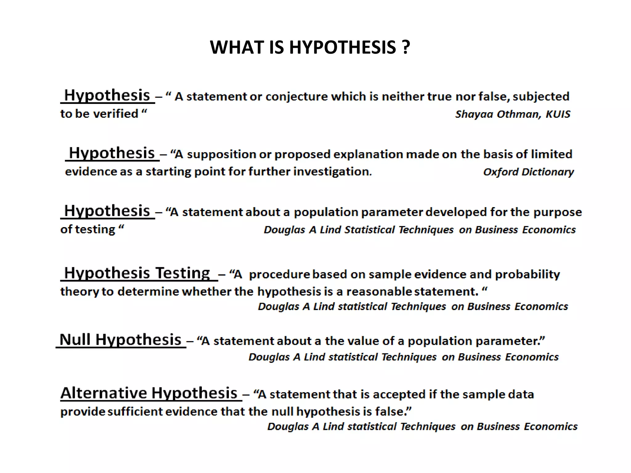 WHAT IS HYPOTHESIS ? 