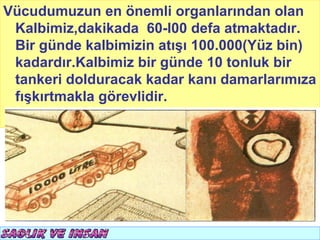 Vücudumuzun en önemli organlarından olan  T.C.
                                  KÖYCEĞİZ MÜFTÜLÜĞÜ
 Kalbimiz,dakikada 60-l00 defa atmaktadır.
 Bir günde kalbimizin atışı 100.000(Yüz bin)
 kadardır.Kalbimiz bir günde 10 tonluk bir
 tankeri dolduracak kadar kanı damarlarımıza
 fışkırtmakla görevlidir.
 