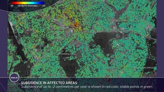 insar.sk
SUBSIDENCE IN AFFECTED AREAS
Subsidence of up to -2 centimetres per year is shown in red color, stable points in ...