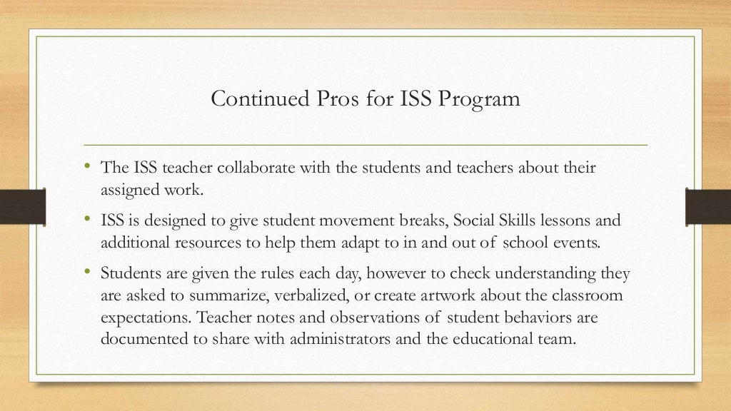 In school suspension programsfinal