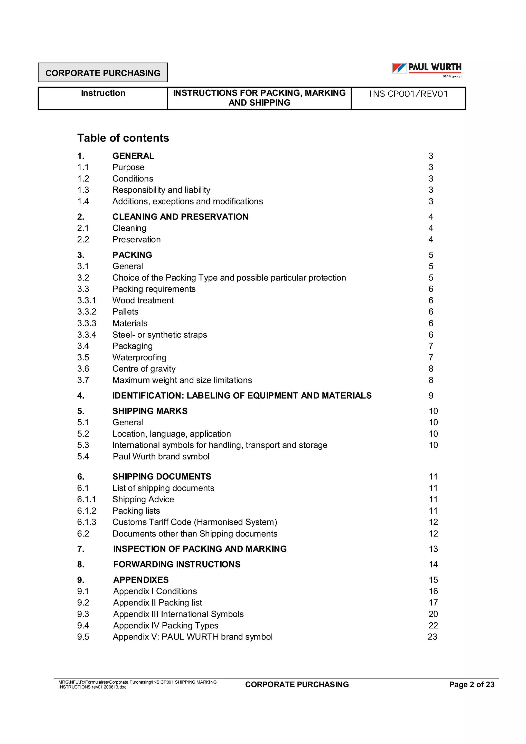 Ins cp001 packing marking shipping_instructions rev01 200613 | PDF ...