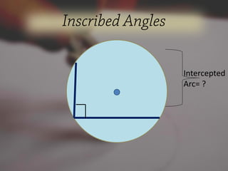 Intercepted
Arc= ?
 