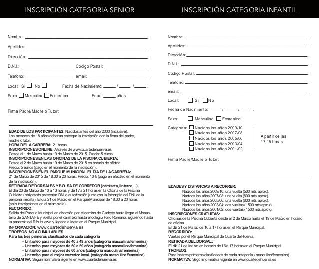 Inscripcion VI Carrera Nocturna Cuarte de Huerva Inscripcion VI Carrera Nocturna Cuarte de Huerva