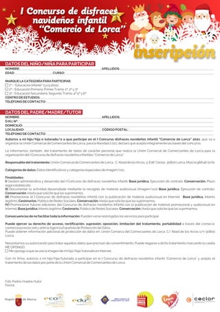 Inscripción y bases del I Concurso de disfraces navideños Infantil Lorca 2021