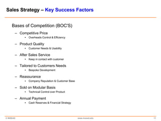 Sales Strategy –  Key Success Factors <ul><li>Bases of Competition (BOC'S) </li></ul><ul><ul><li>Competitive Price </li></...