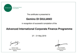 INSEAD - Advanced International Corporate Finance 