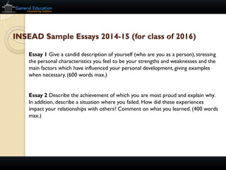INSEAD MBA Essays and Deadlines | PDF | Education