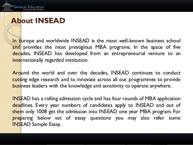 insead application essays