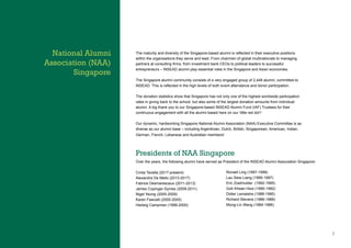 INSEAD PERSPECTIVES | SINGAPORE
8
Singapore
Alumni Association
Events and Activities
Over the years, the Singapore Alumni ...