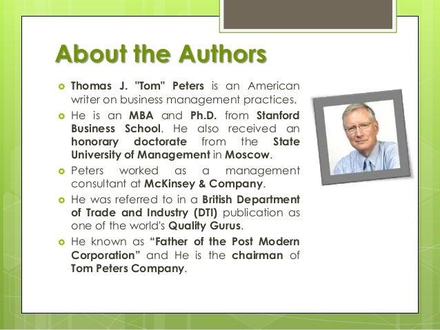 in search of excellence review In search of excellence: lessons from america's best-run companies: thomas review “one of those rare books on management that are both consistently. in search of excellence review In search of excellence: lessons from america's best-run companies: thomas review “one of those rare books on management that are both consistently.