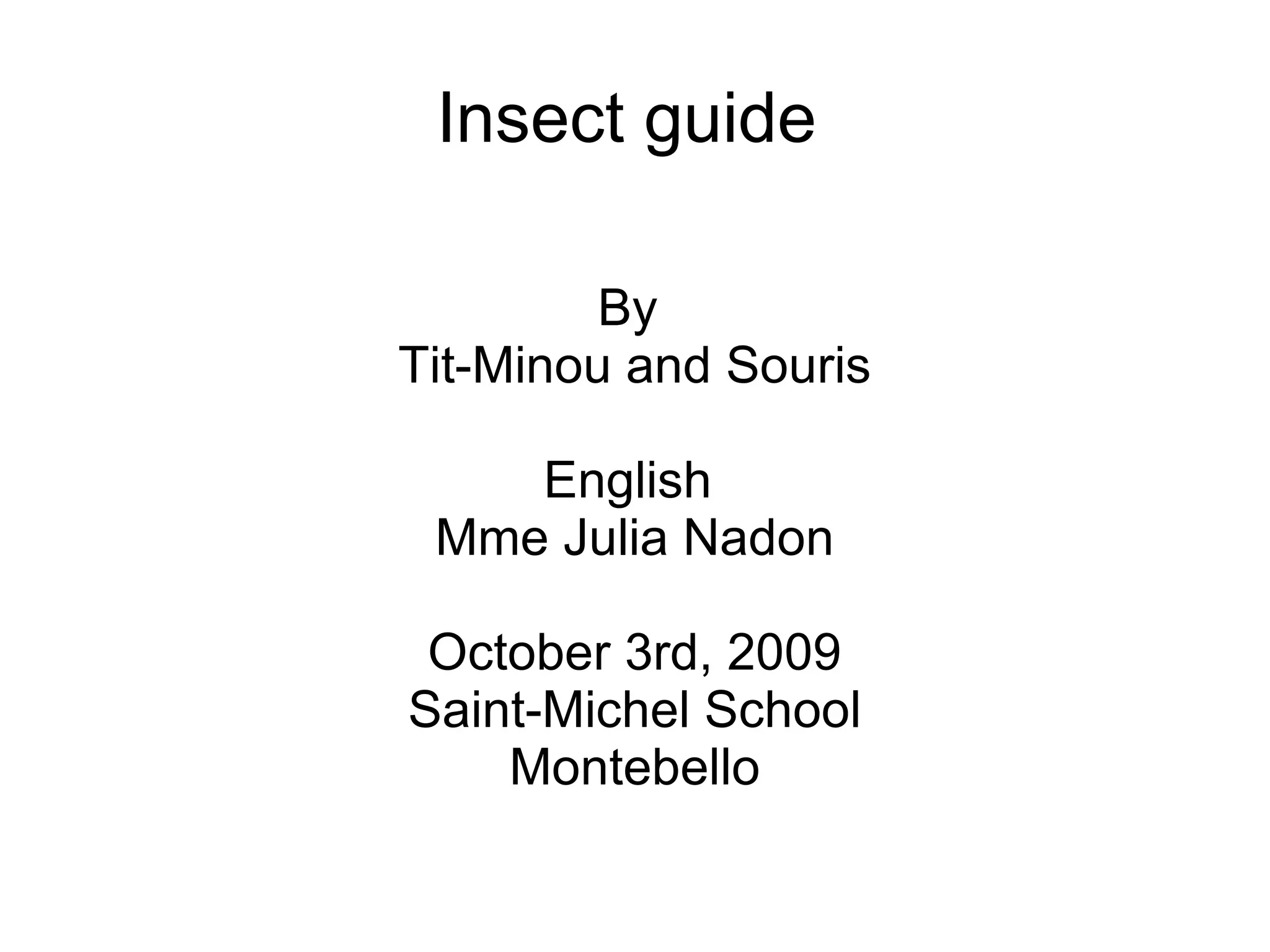 Insect Guide | ODP