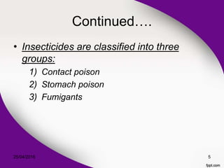 Insecticide & Insectiside Resistance | PPTX